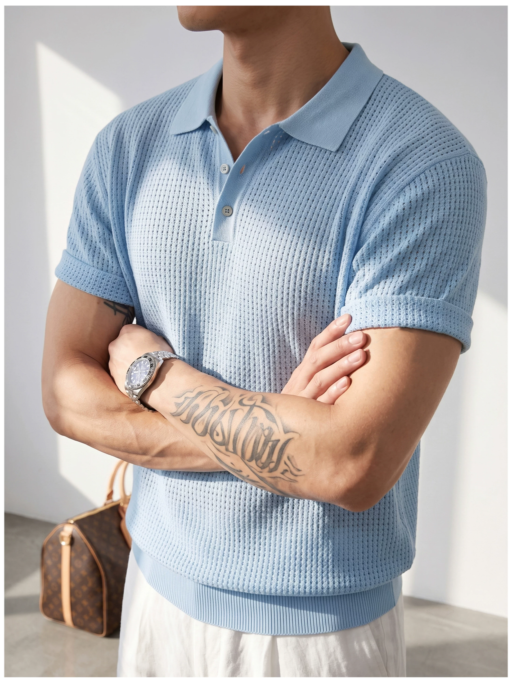 Theo Open Knit Polo
