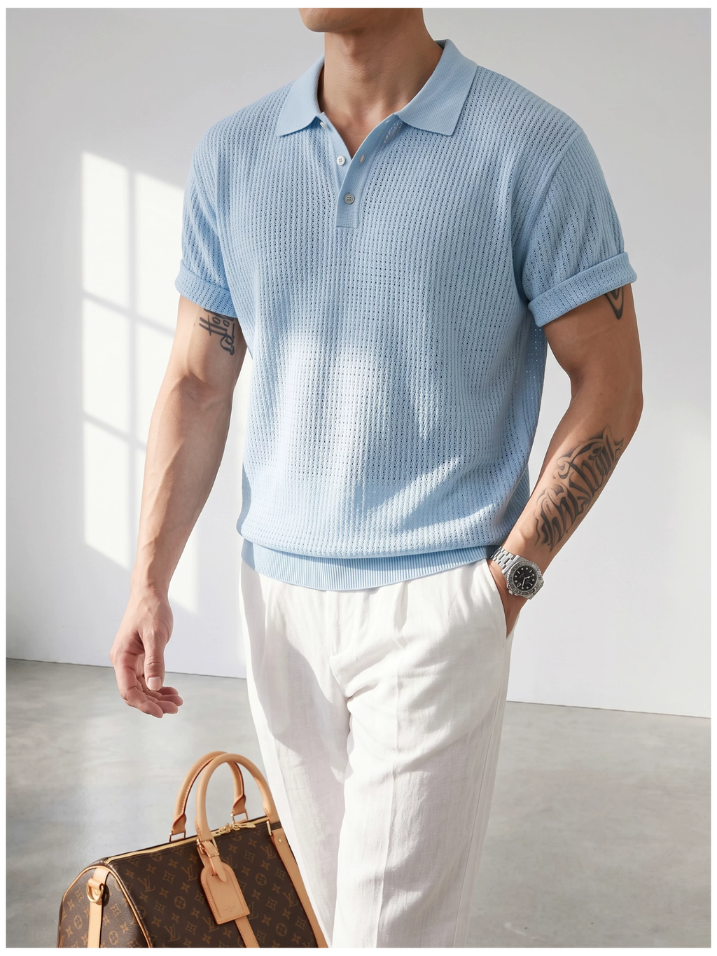 Theo Open Knit Polo