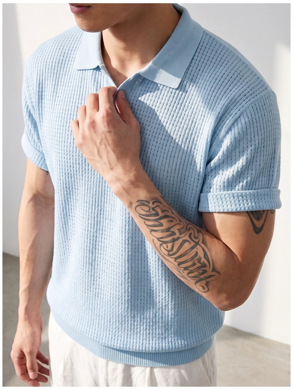 Theo Open Knit Polo
