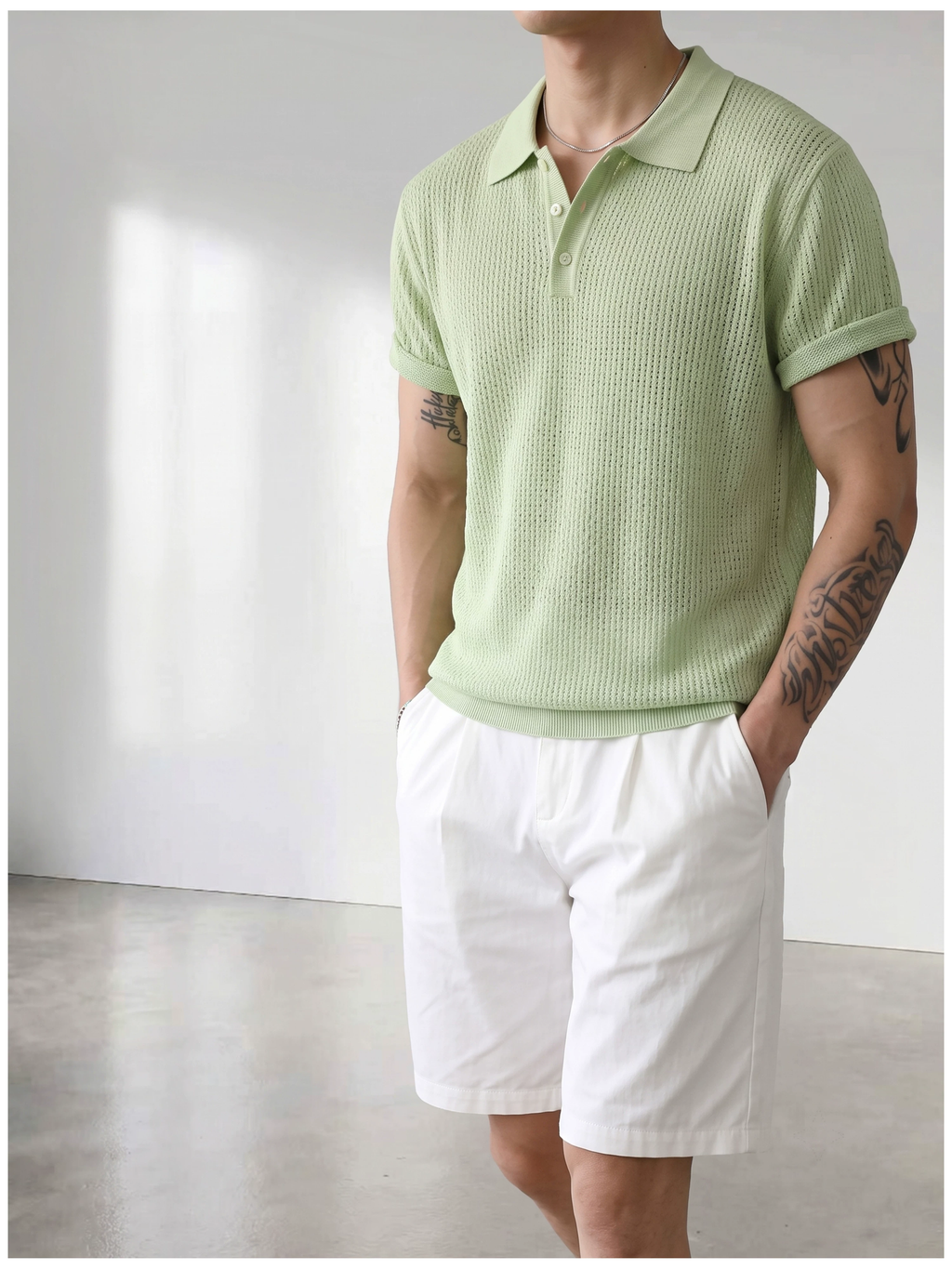 Theo Open Knit Polo