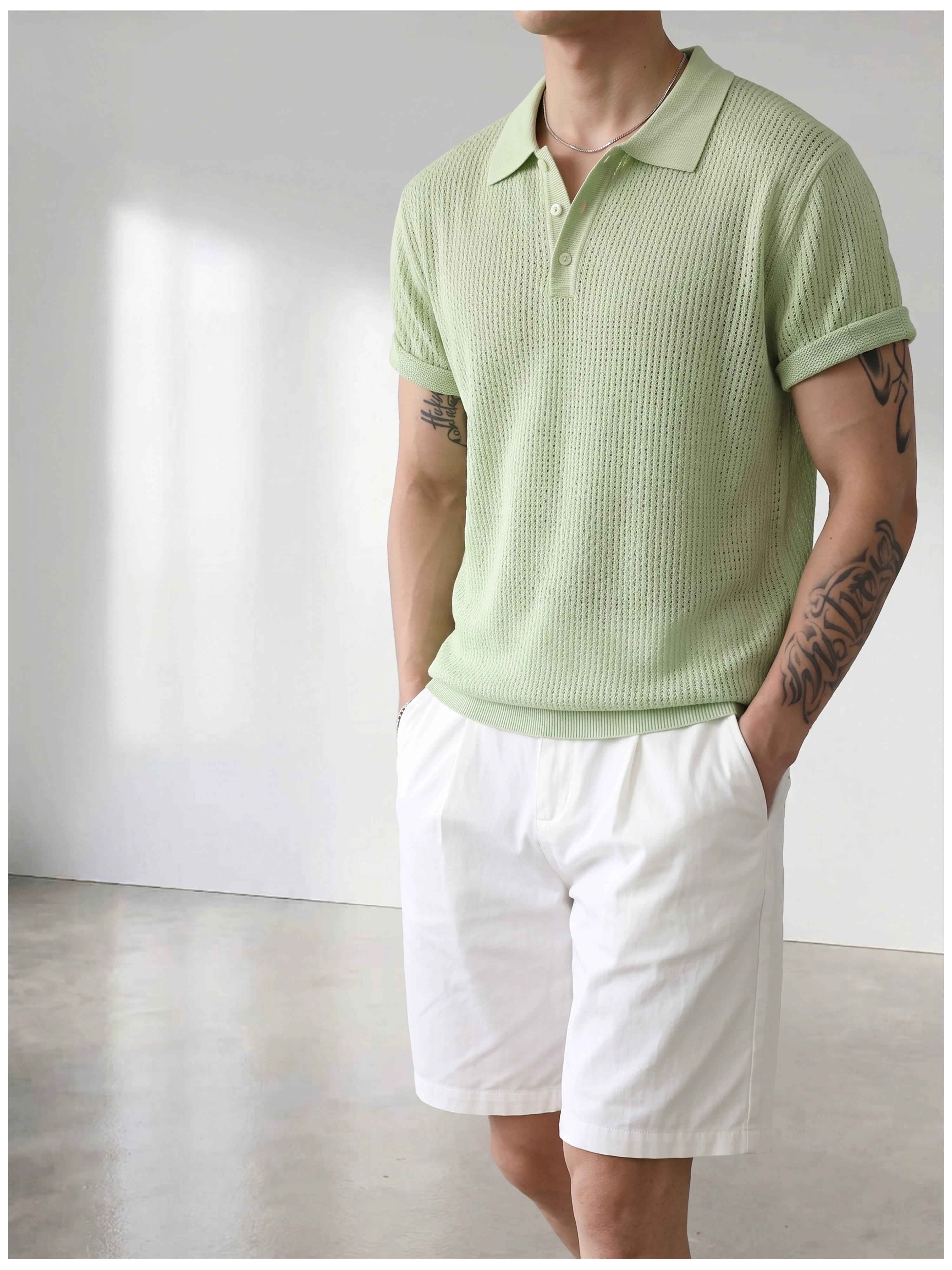 Theo Open Knit Polo