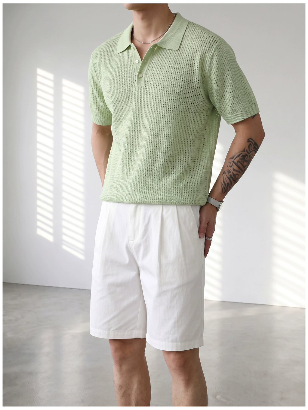Theo Open Knit Polo