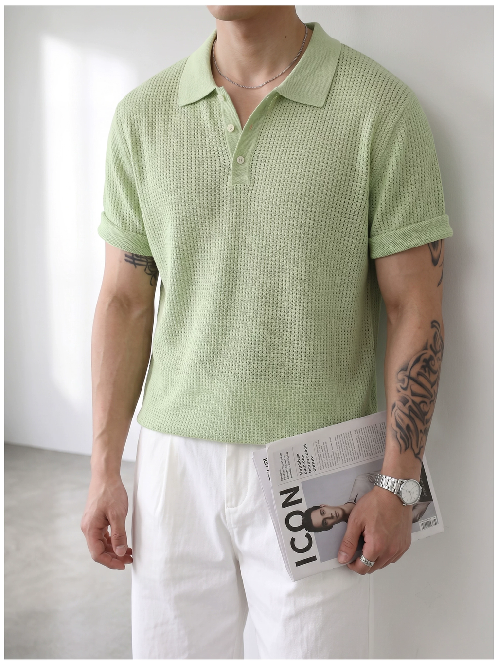 Theo Open Knit Polo