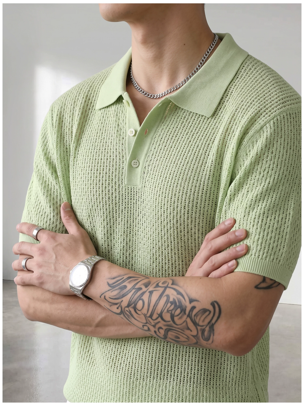 Theo Open Knit Polo