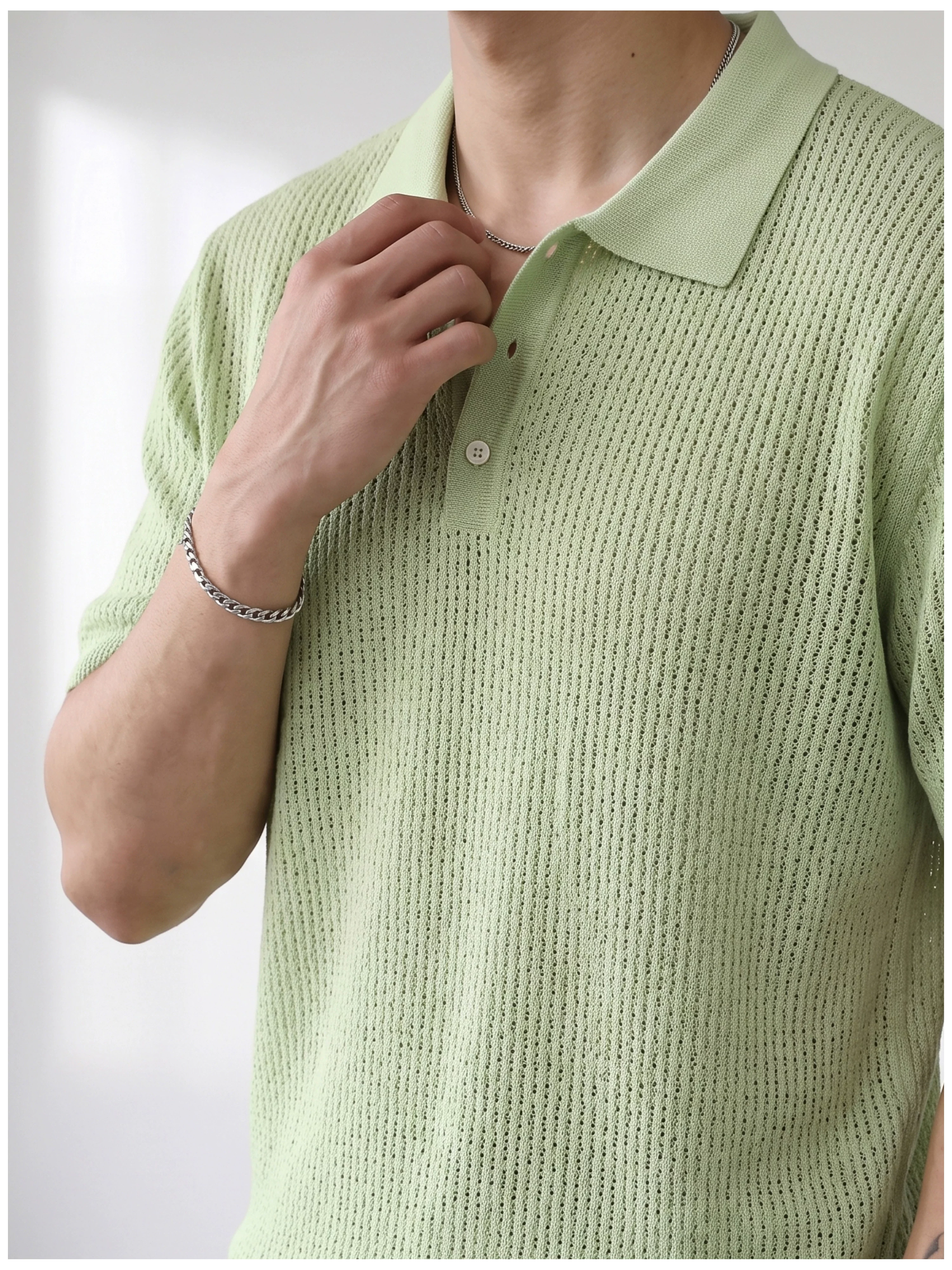 Theo Open Knit Polo