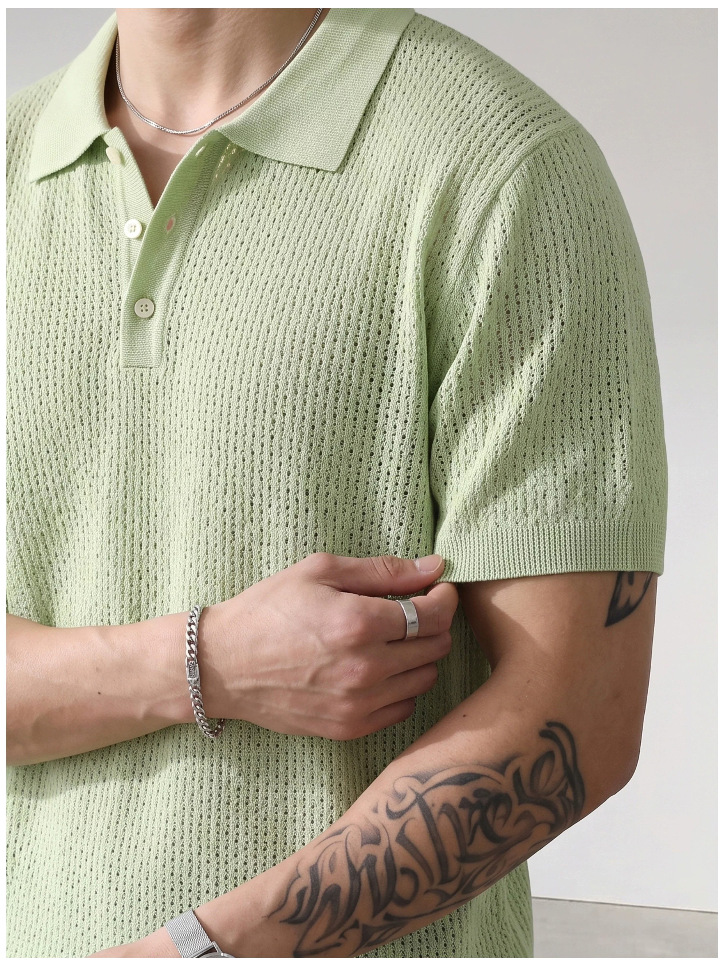 Theo Open Knit Polo