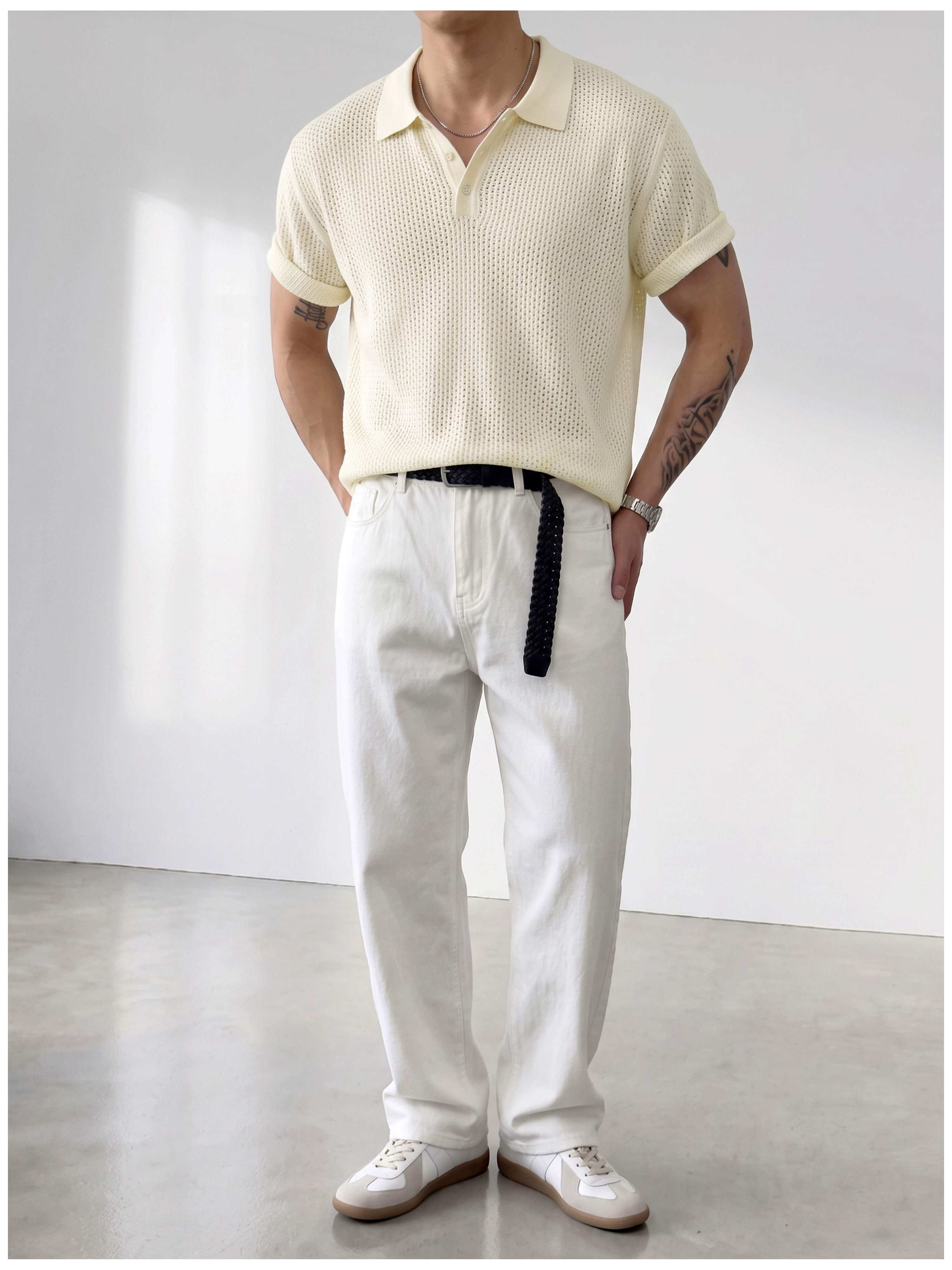 Theo Open Knit Polo