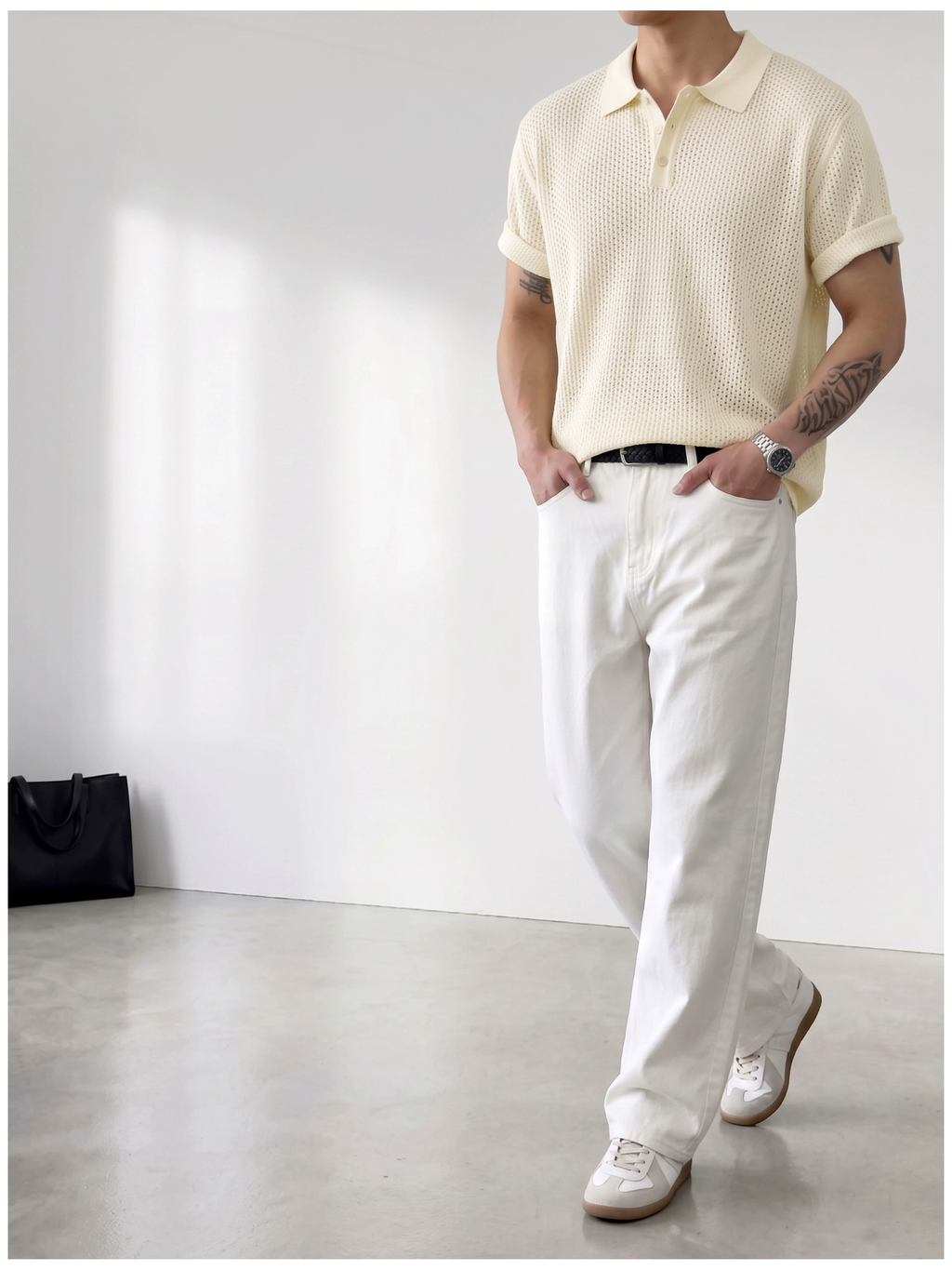 Theo Open Knit Polo