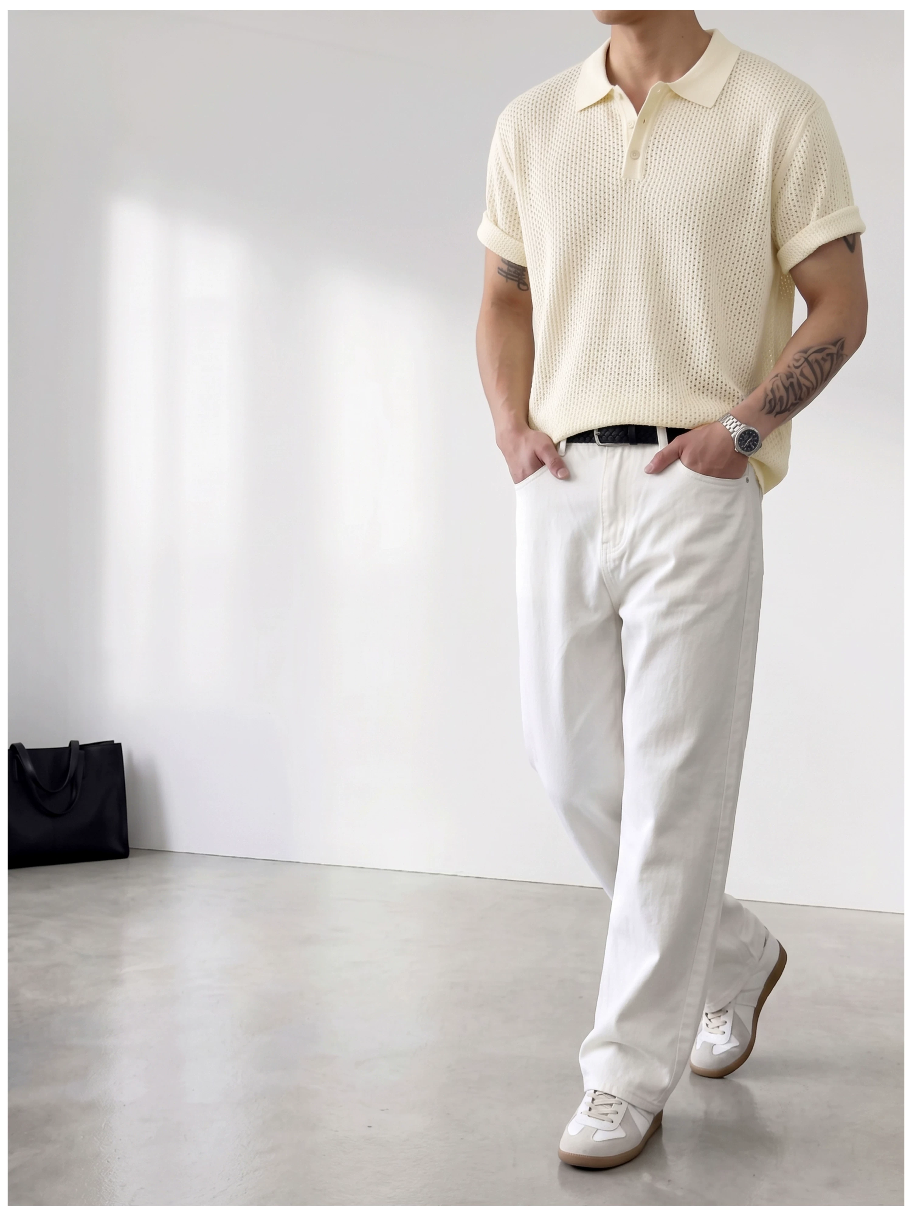 Theo Open Knit Polo
