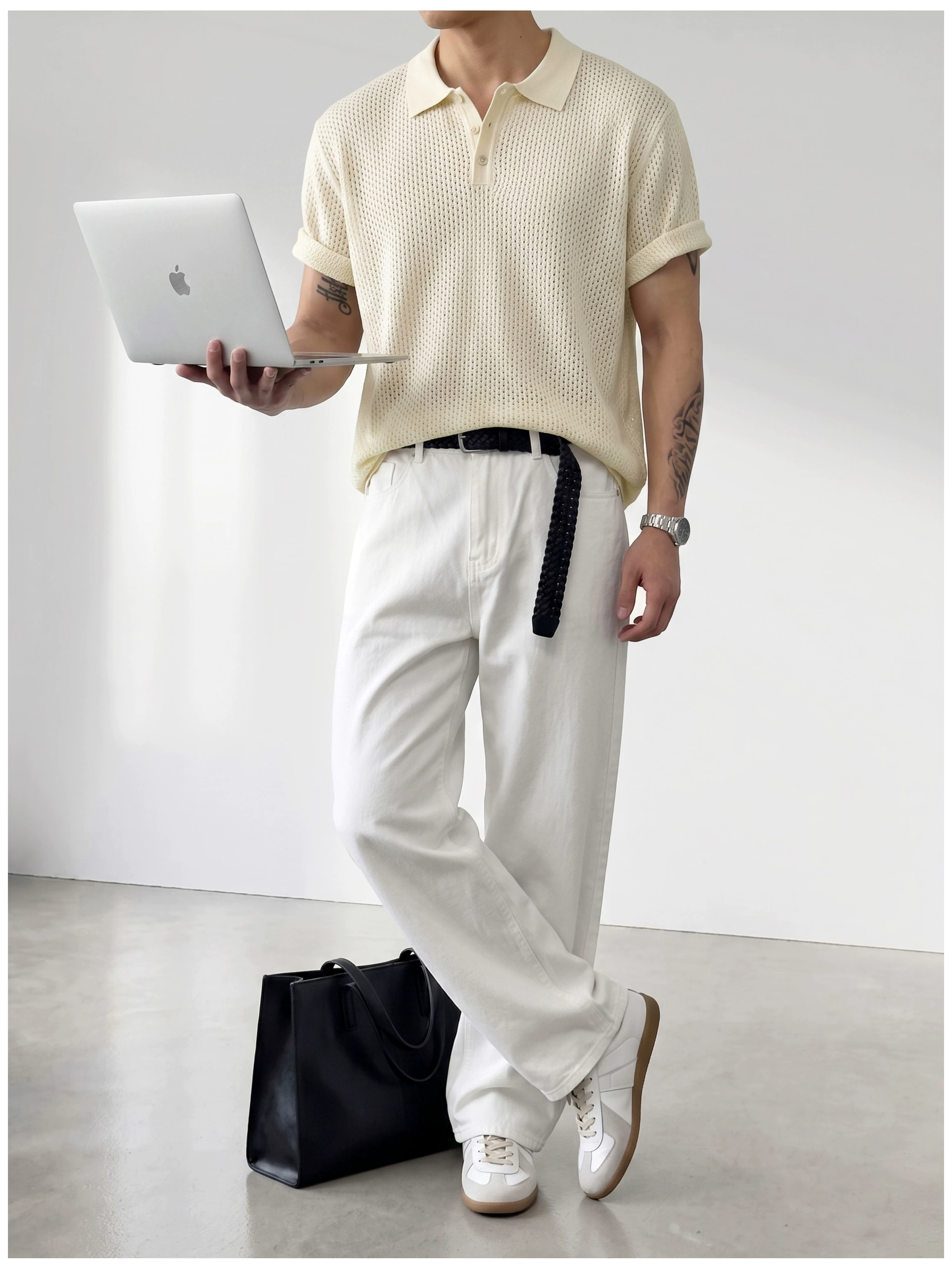 Theo Open Knit Polo