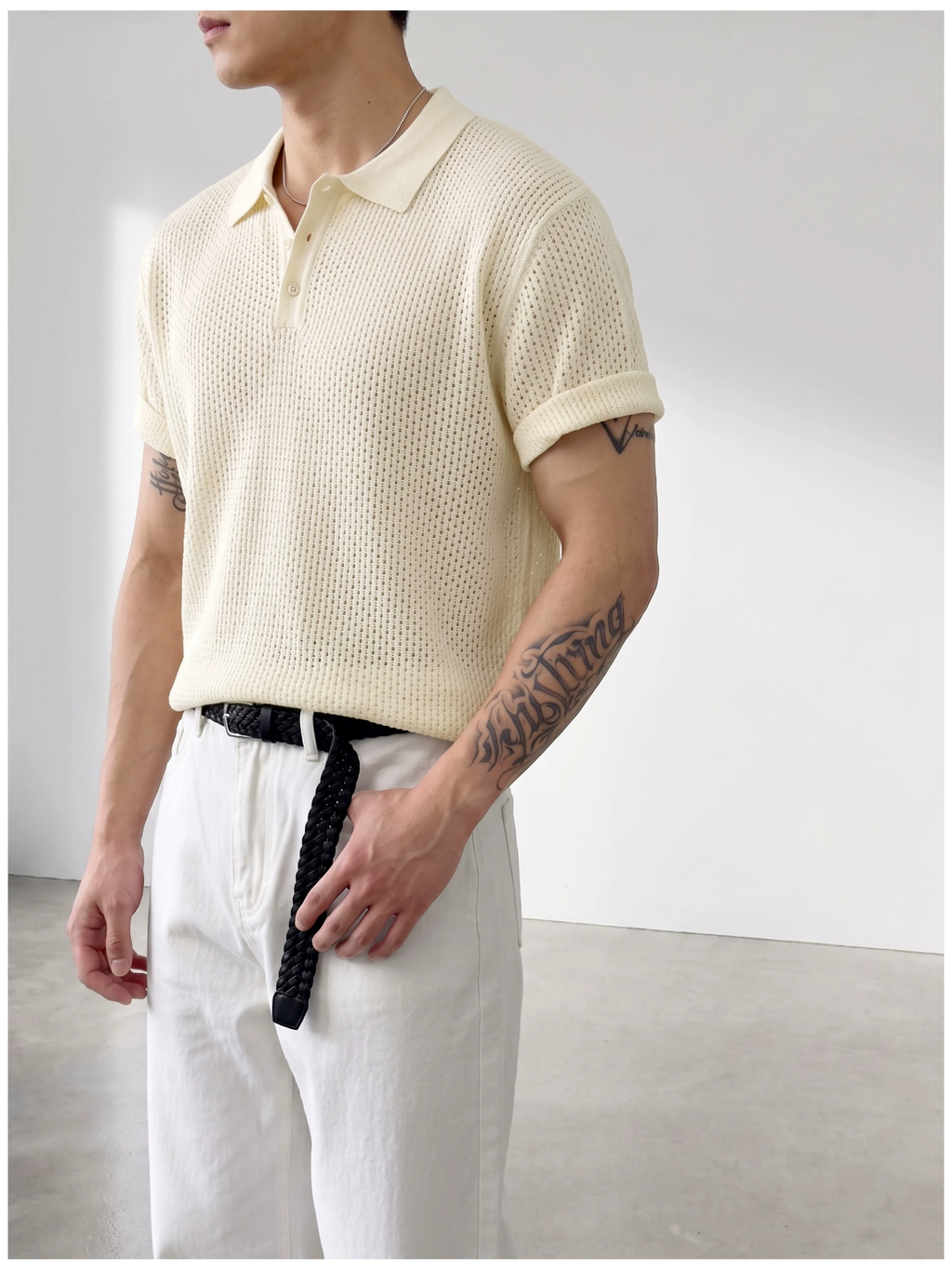 Theo Open Knit Polo