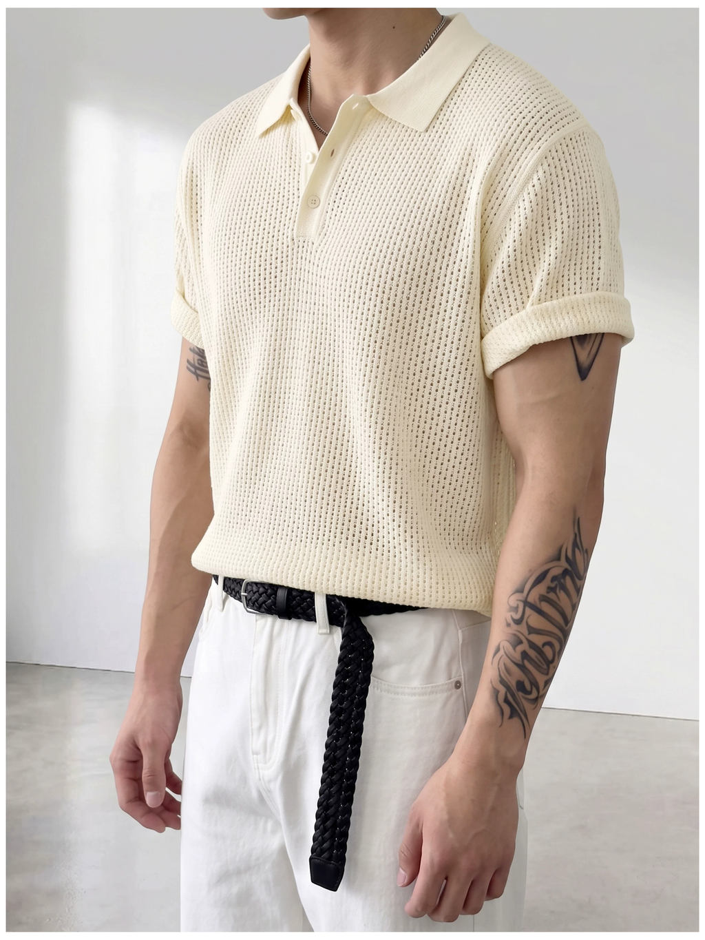 Theo Open Knit Polo