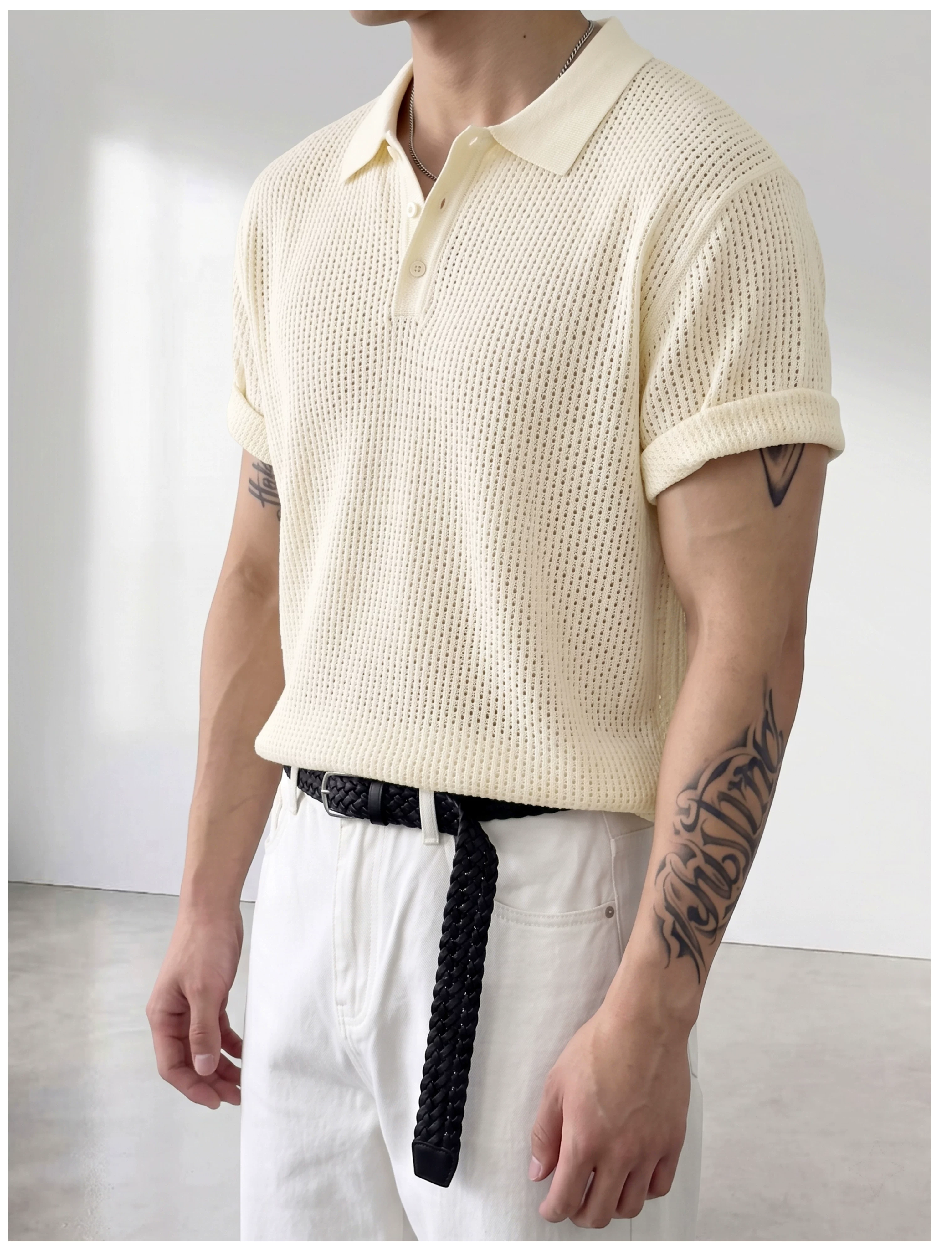Theo Open Knit Polo