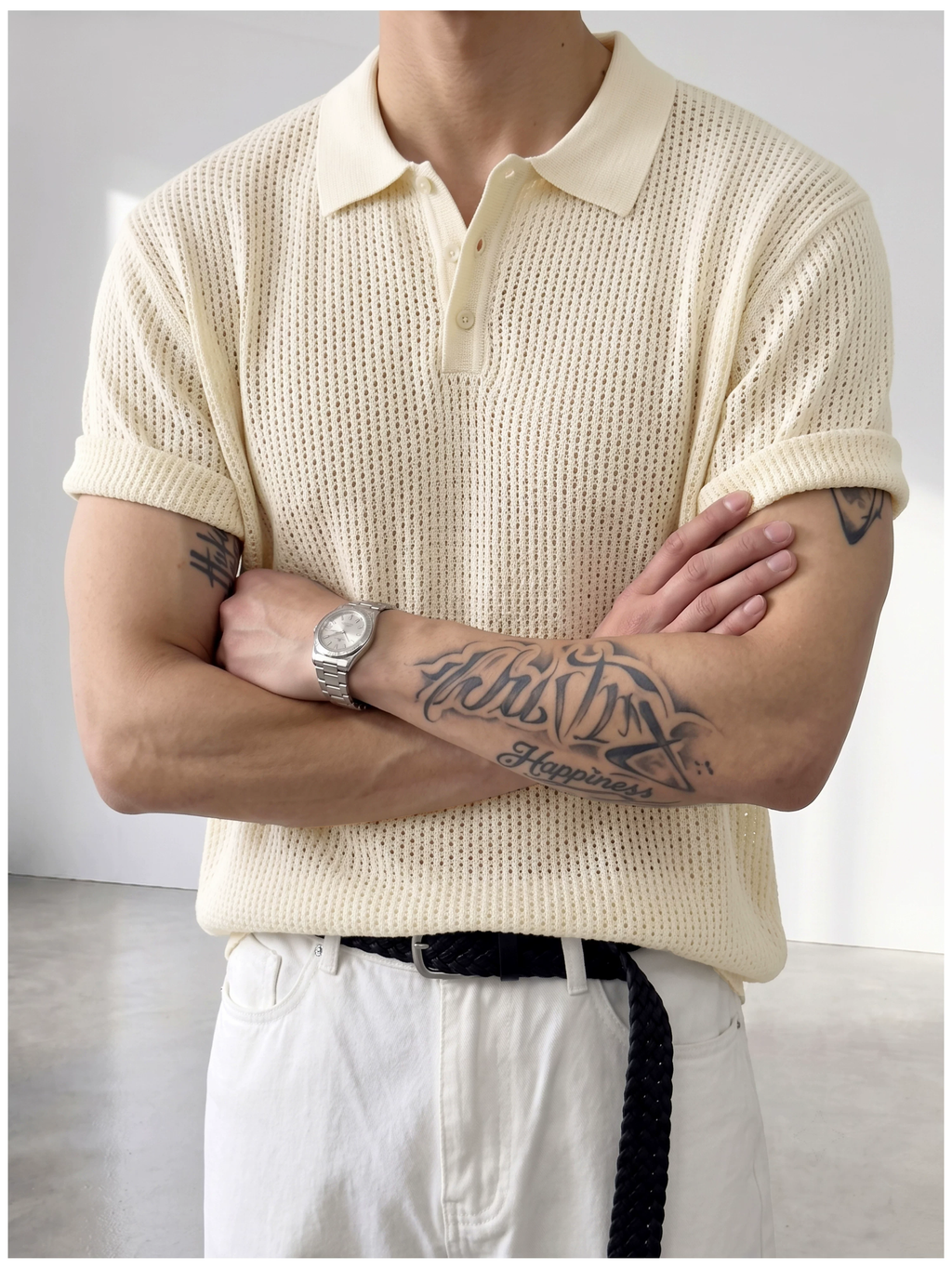 Theo Open Knit Polo