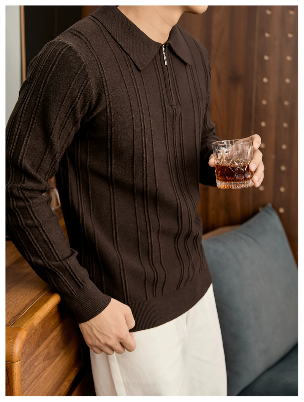 Arden Rib Half-Zip Polo