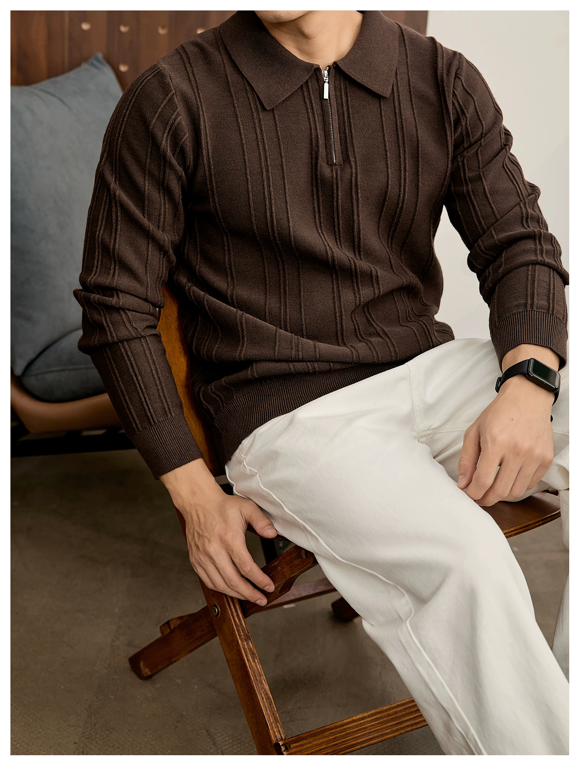 Arden Rib Half-Zip Polo