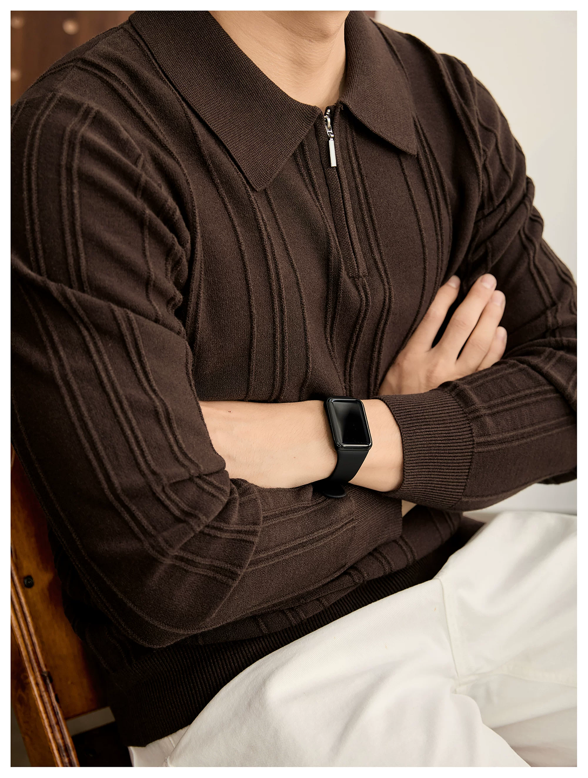 Arden Rib Half-Zip Polo
