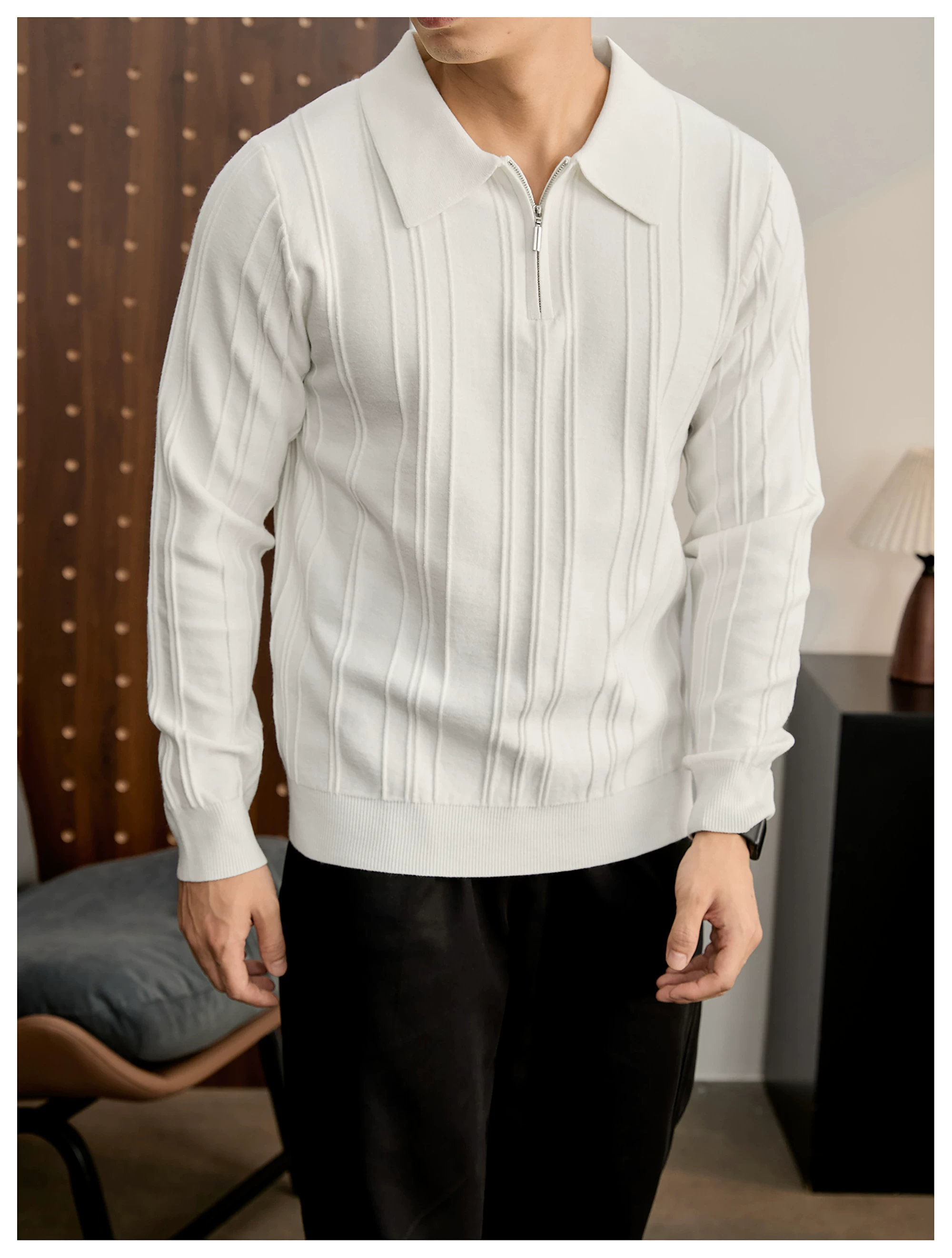 Arden Rib Half-Zip Polo