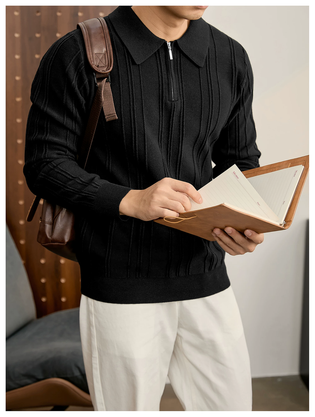 Arden Rib Half-Zip Polo