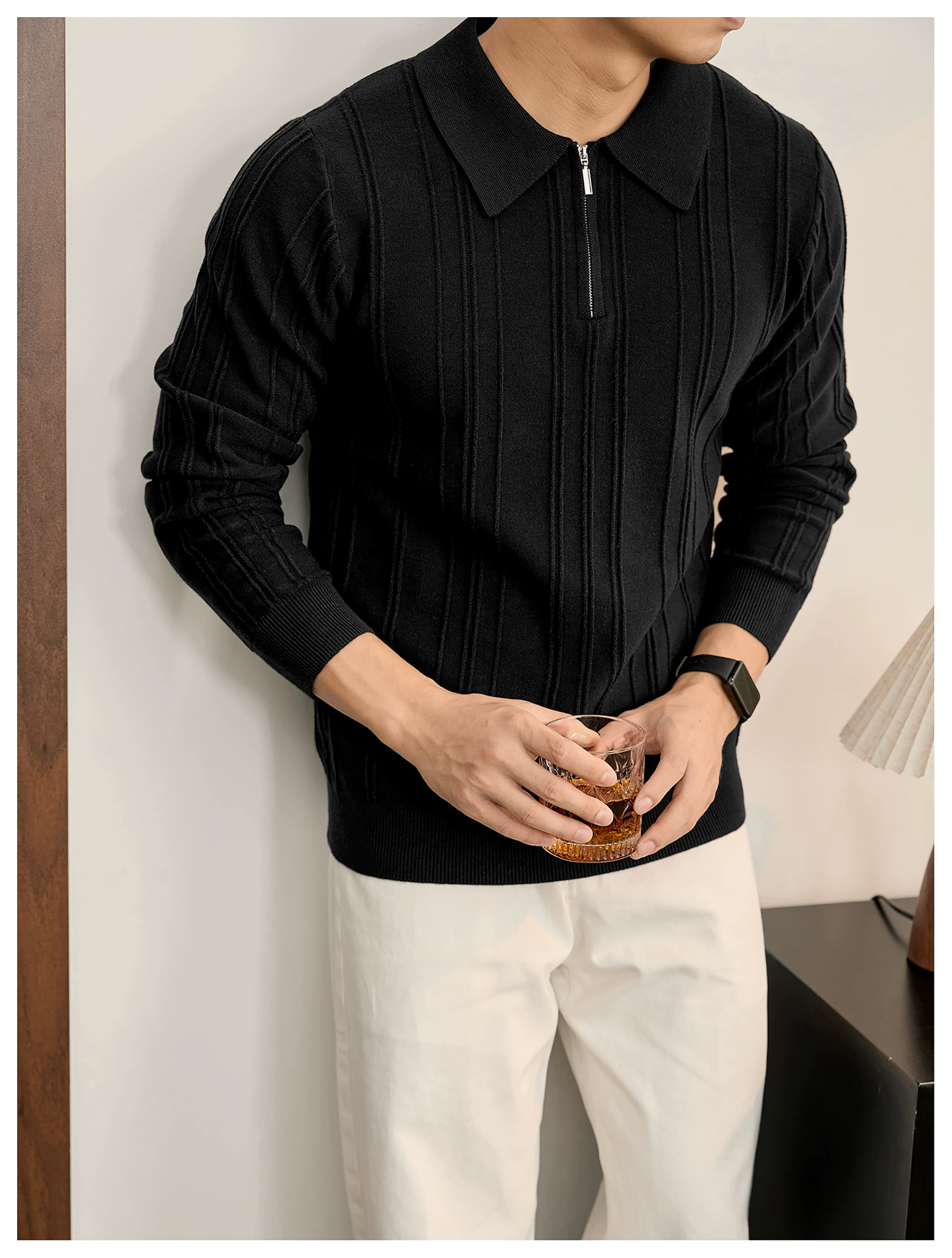 Arden Rib Half-Zip Polo