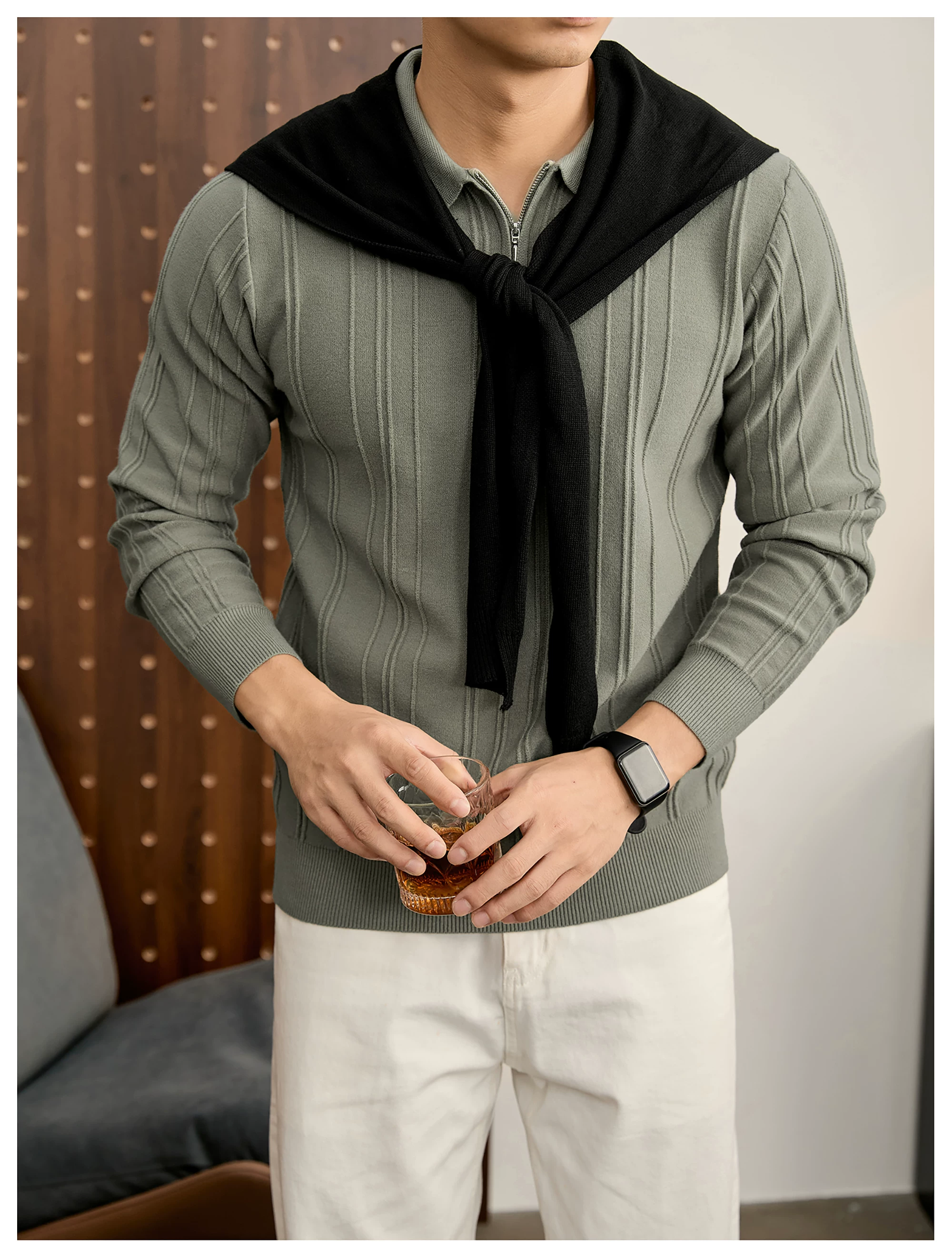 Arden Rib Half-Zip Polo