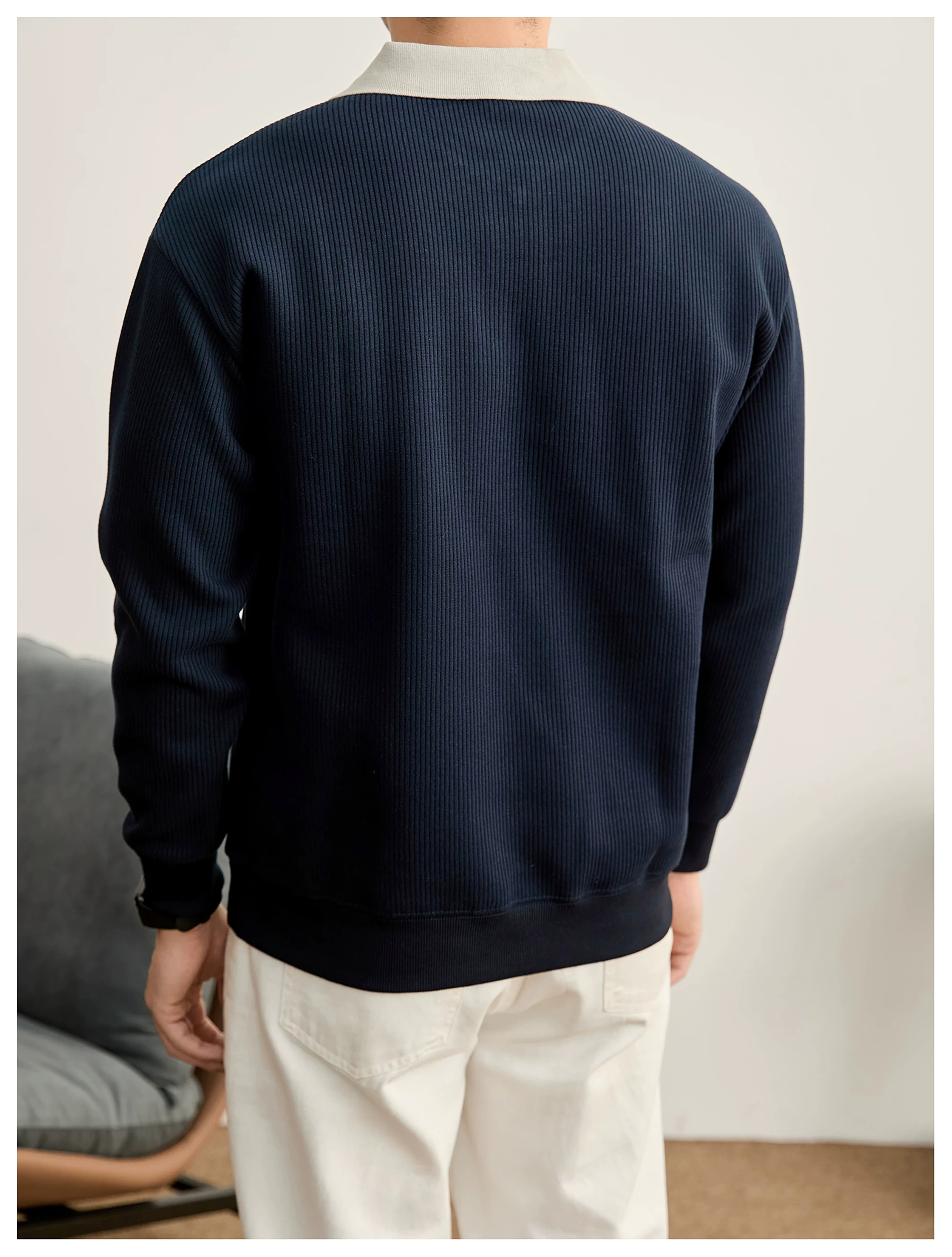 Everett Contrast Half-Zip Knit Polo