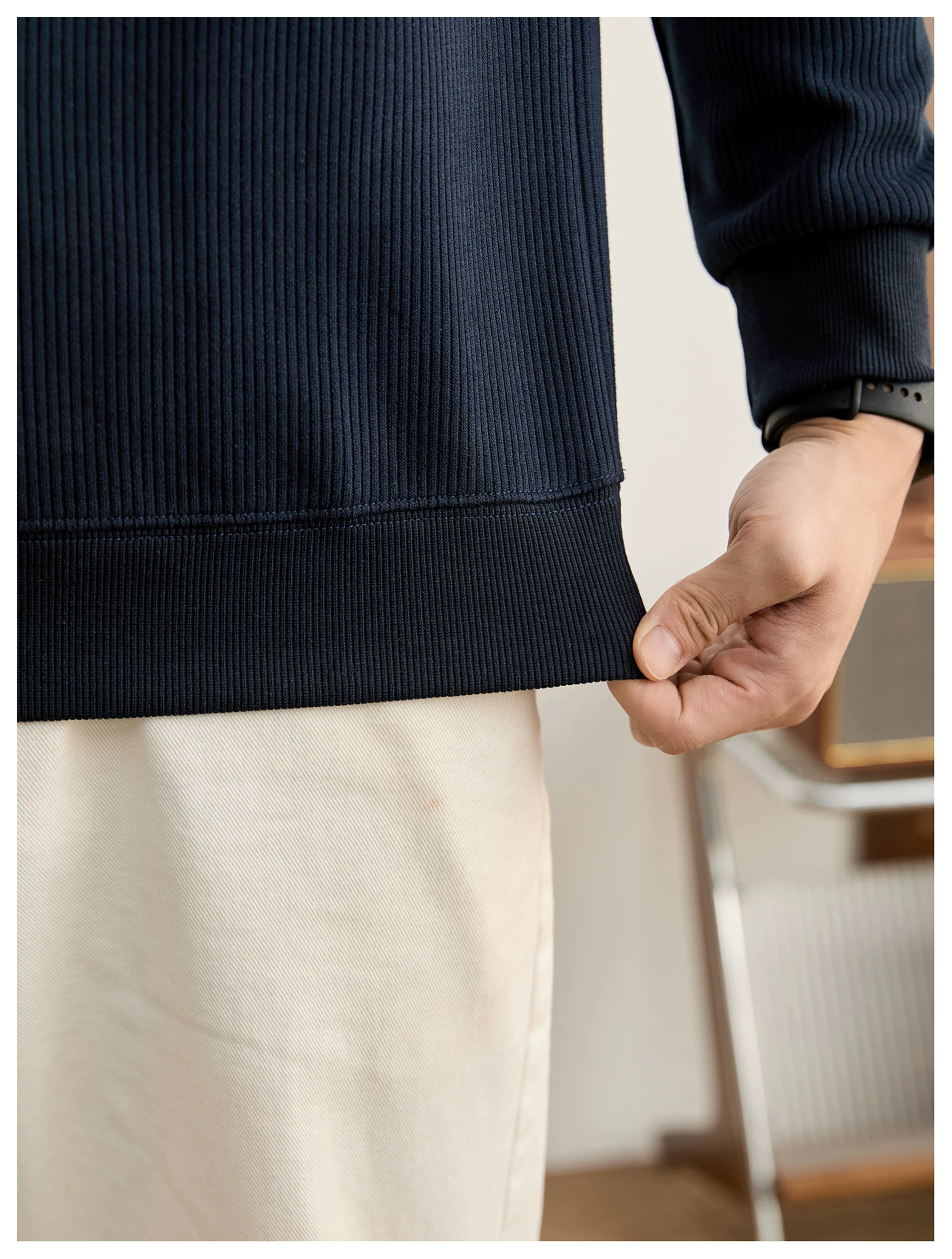 Everett Contrast Half-Zip Knit Polo